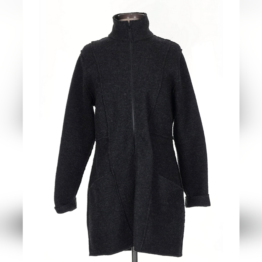 Theophilus Charcoal 100% Wool Coat‎ Size Small
